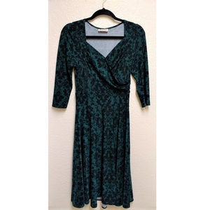 Karina - Megan Dress - Dark Green Floral (XS)